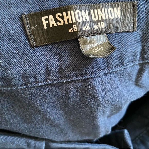 Fashion Union Navy Cargo Utility Skirt Size 6 - Picture 6 of 6